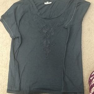 Denim blue with applique front